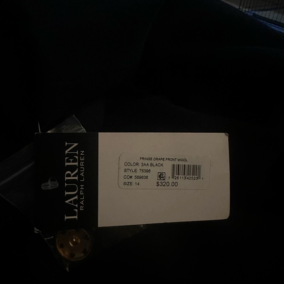 New! Ralph Lauren Fringe Buckle Wrap Black Coat Plus Size 14 - Picture 7 of 14